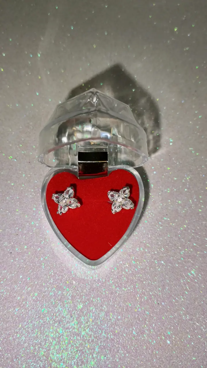 Aros plata con diamantes, plata 925