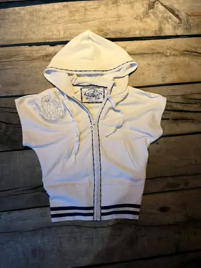Chaleco sin mangas con capucha blanco guess - miniatura 1