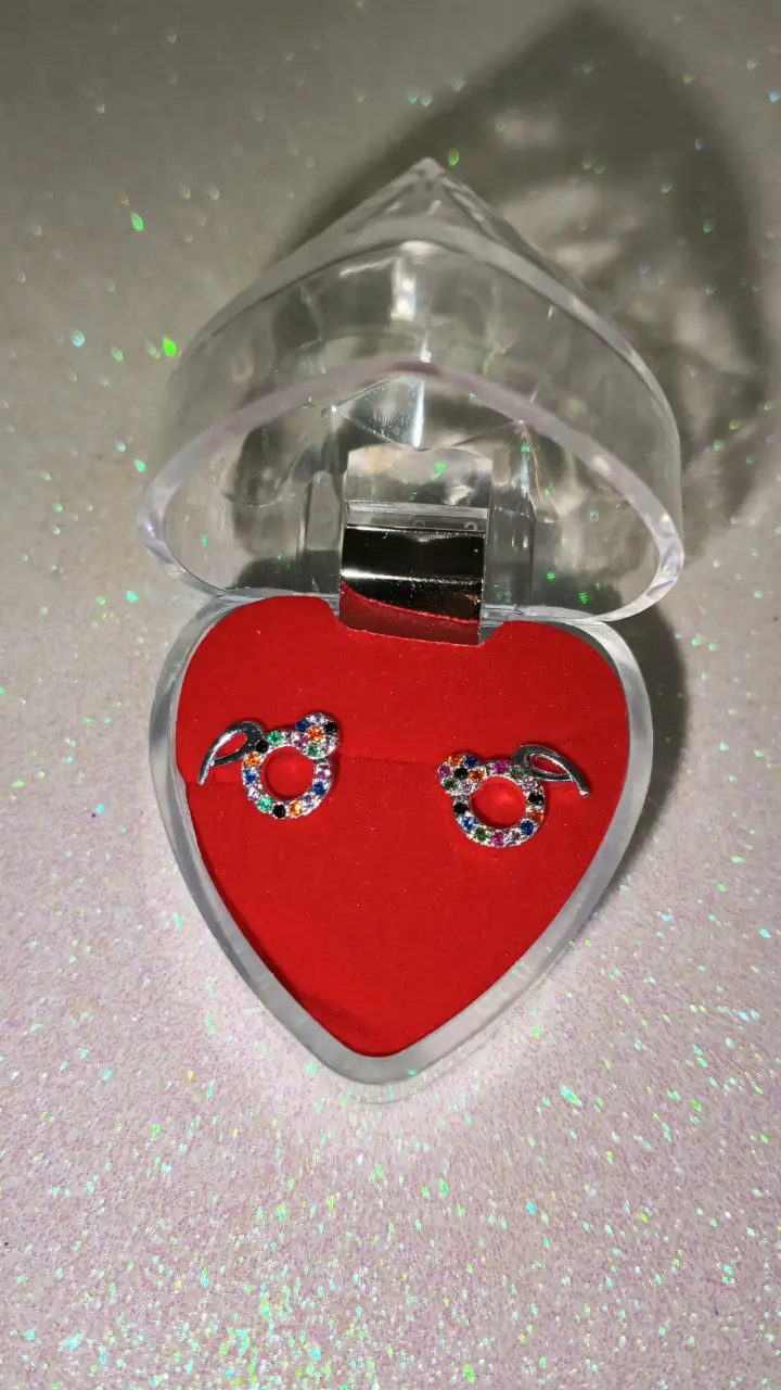 Aros de fantasía coloridos, plata 925