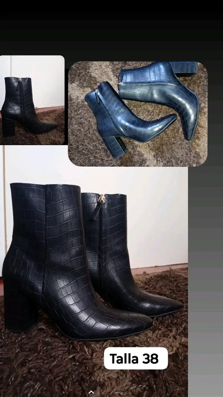Botines negros efecto cocodrilo