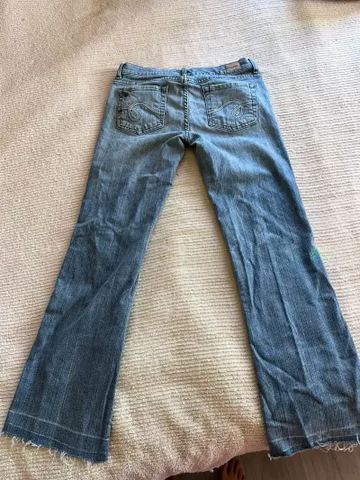 Jeans de mezclilla azul tiro bajo - miniatura 1