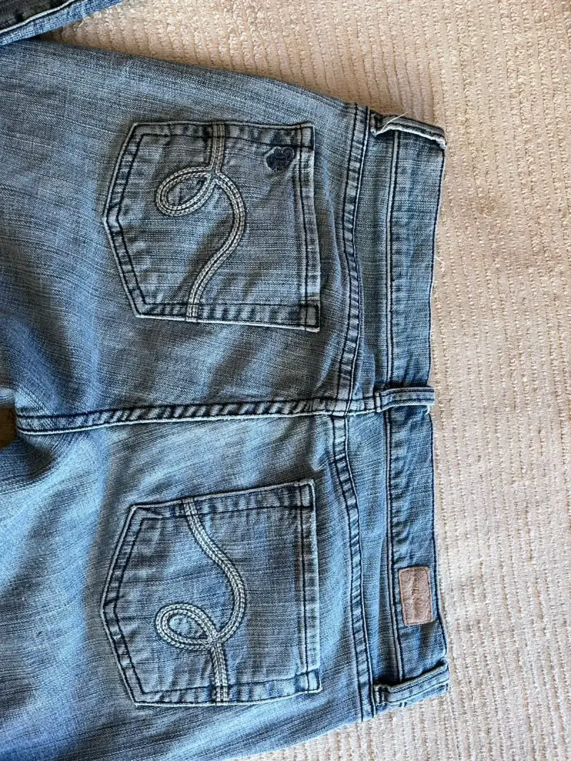 Jeans de mezclilla azul tiro bajo - 2