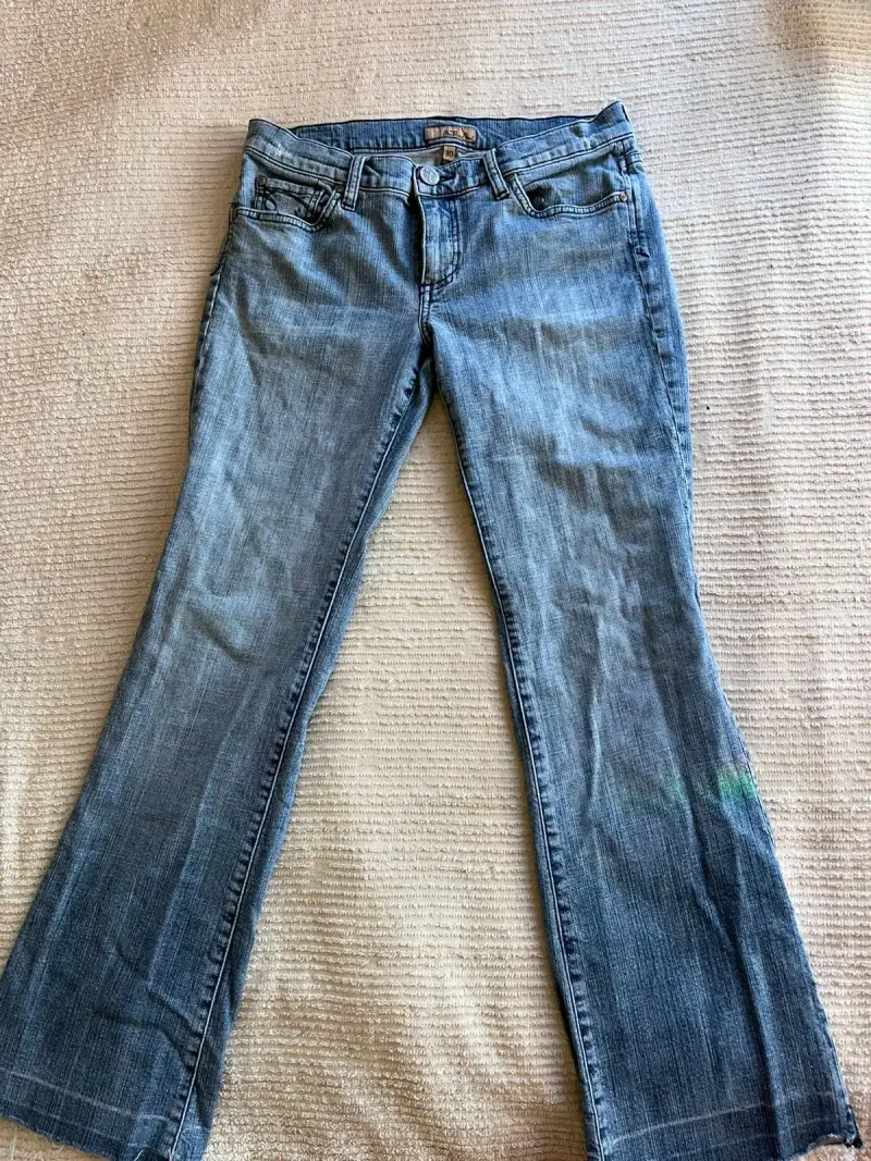 Jeans de mezclilla azul tiro bajo - 4