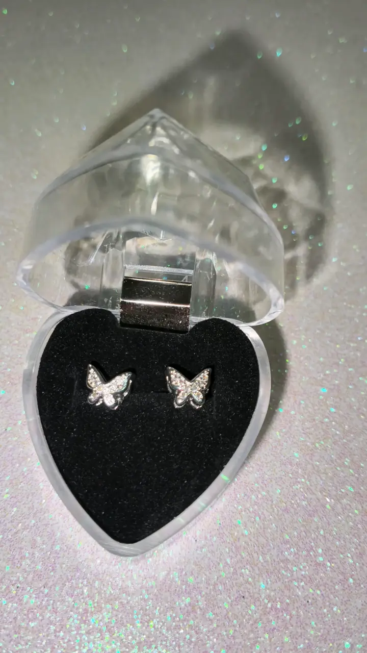 Aros con diseño de mariposa, plata 925