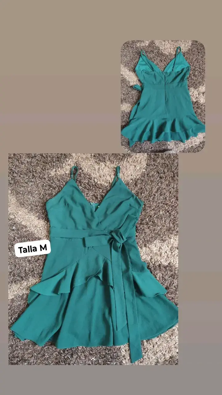 Vestido verde con volantes