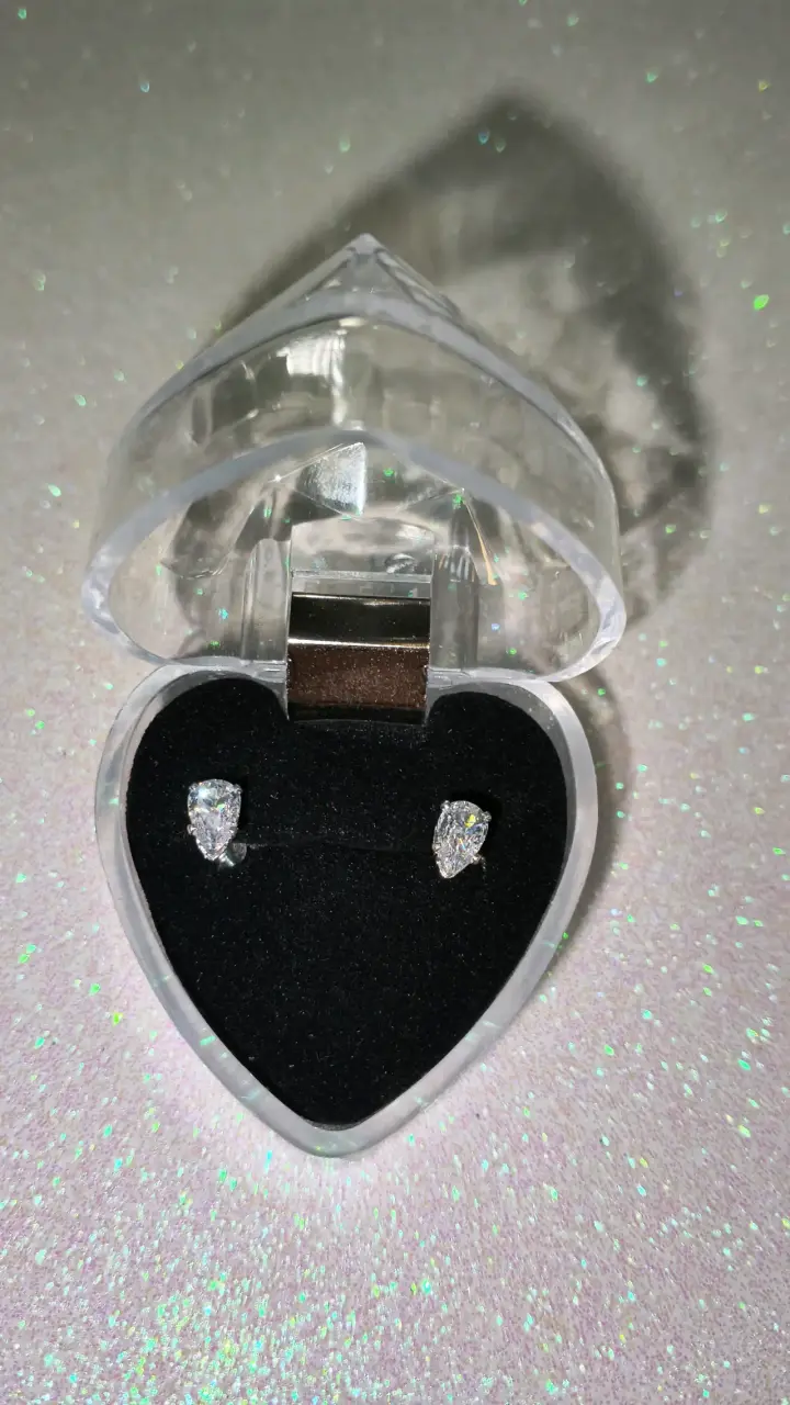 Aros de plata con brillantes, plata 925