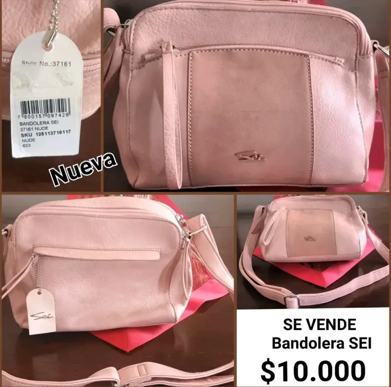 Bandolera SEI color nude nueva
