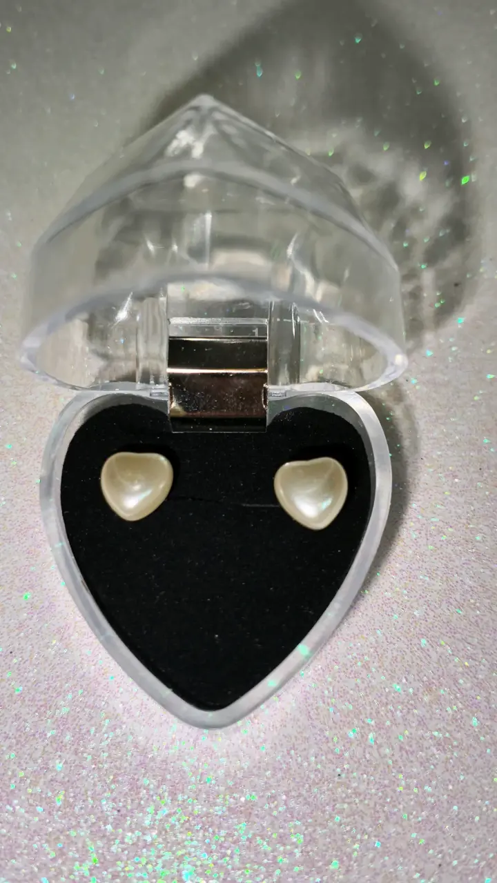 Aros de corazón perlados, plata 925