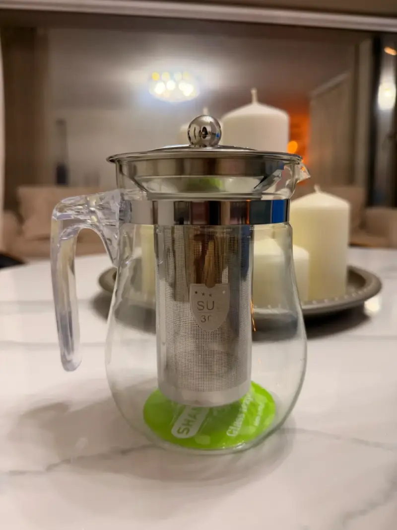 Tetera de vidrio y acrílico con infusor - 1