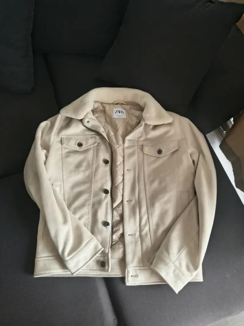 Chaqueta beige con forro Zara talla S - 1