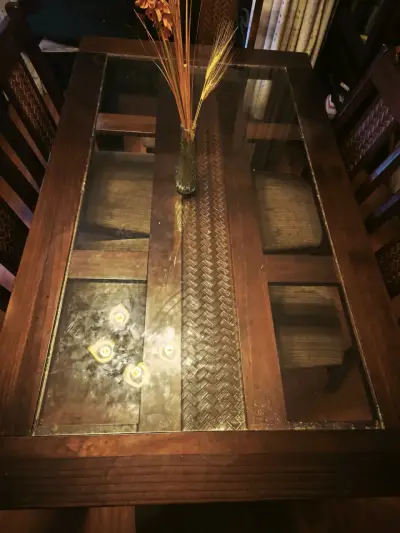 Comedor de madera y vidrio 6 sillas - miniatura 2