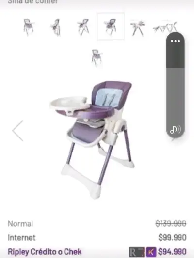 Silla alta para bebé - miniatura 2