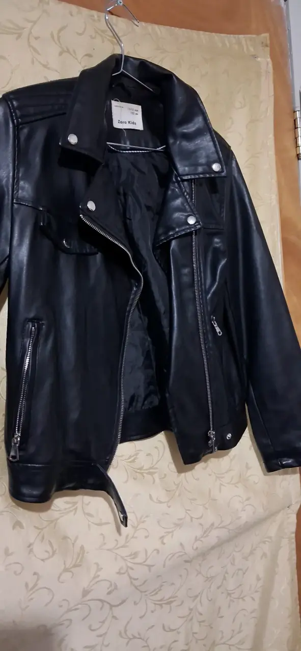Chaqueta negra de cuero Zara Kids - 2
