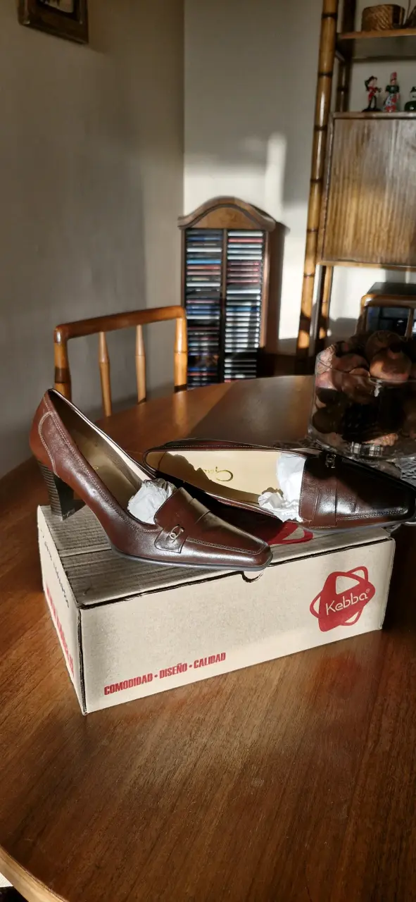 Zapatos de cuero marrón