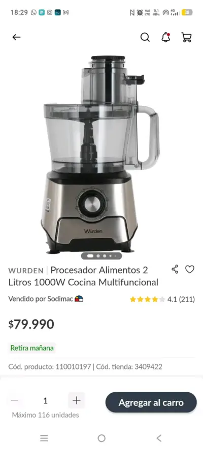 Procesador de alimentos Würden - miniatura 4