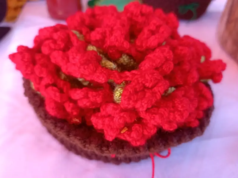 Posavasos tejido a crochet Rojo - 2