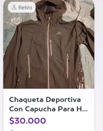 Chaqueta negra Adidas con capucha - miniatura 3