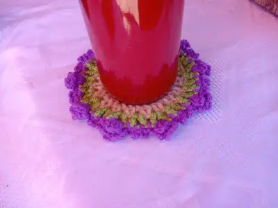 Posavasos tejido a crochet lila - miniatura 1