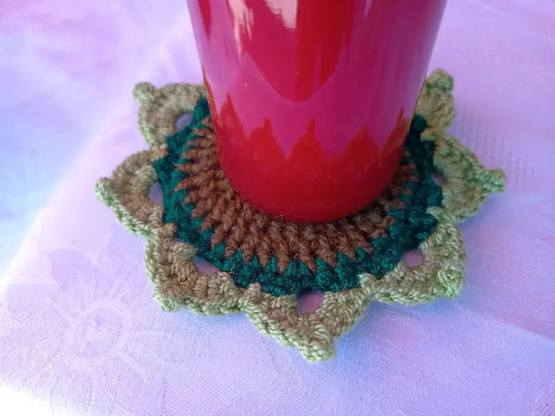 Posavasos tejido a crochet Suculenta - 1