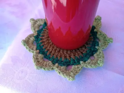 Posavasos tejido a crochet Suculenta - miniatura 1