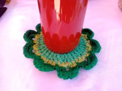 Posavasos tejido a mano Suculenta - miniatura 1