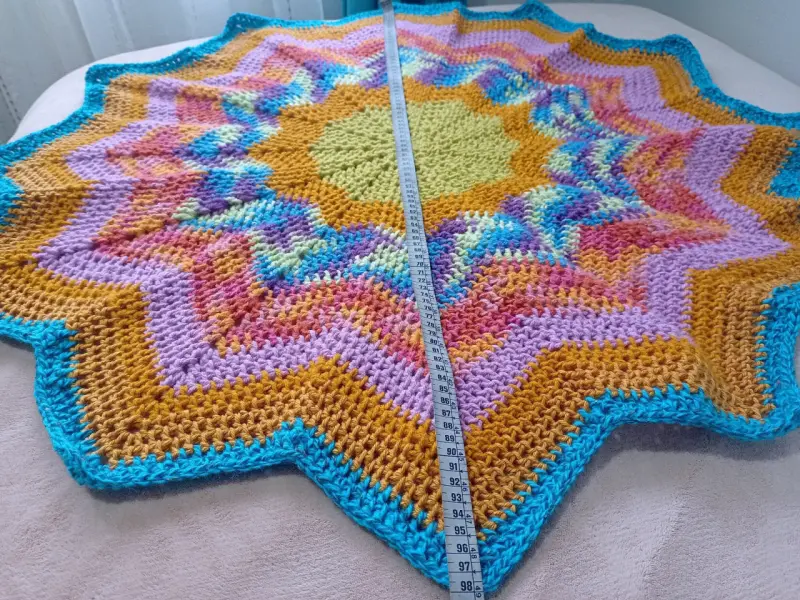 Alfombra tapete tejida a crochet estrella - 1