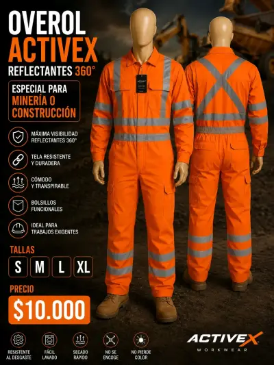 Overol reflectante Activex naranja - miniatura 1