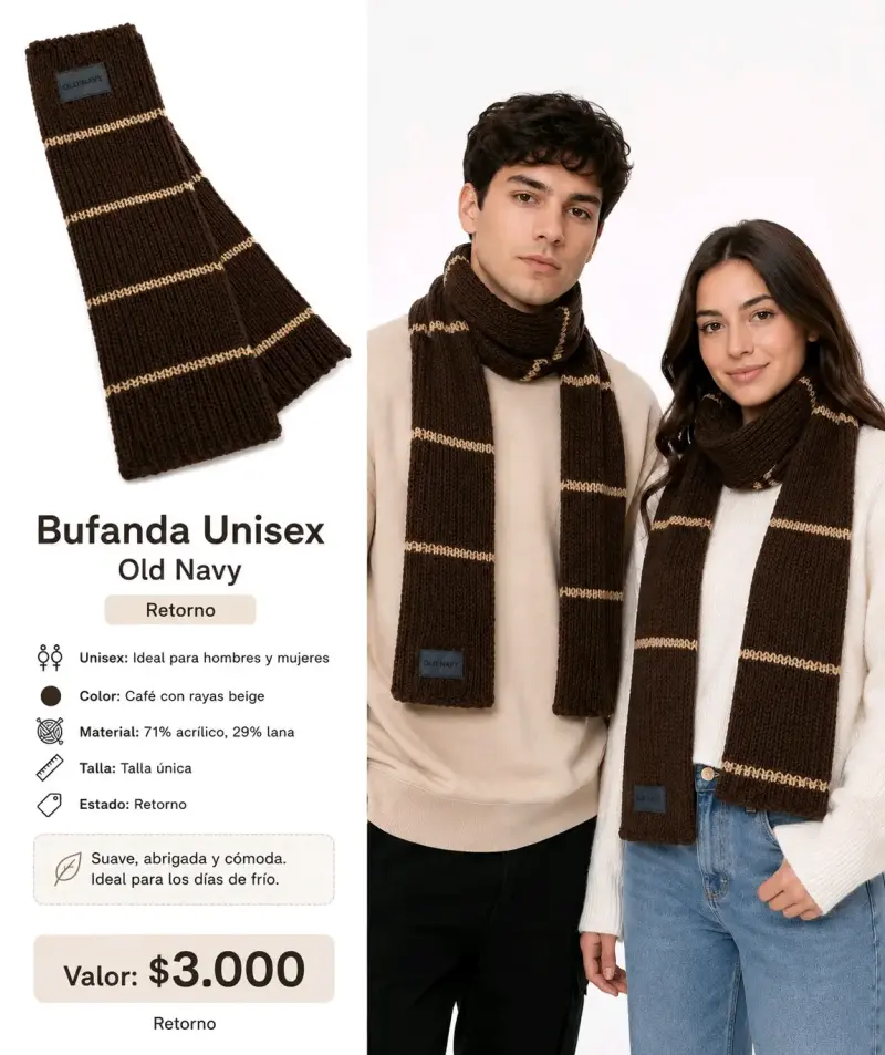 Bufanda unisex café Old Navy