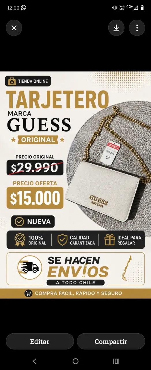Tarjetero Guess Original Blanco
