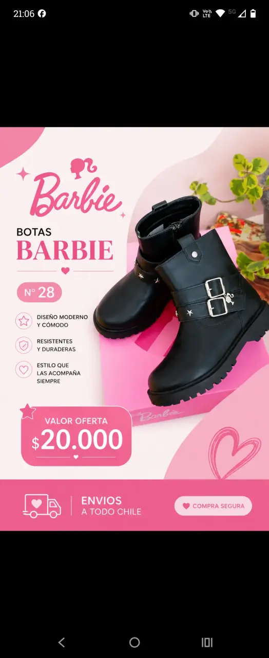 Botas negras Barbie modernas