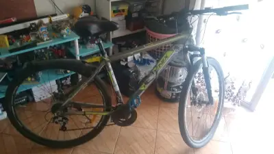 Bicicleta montaña gris con negro - miniatura 1