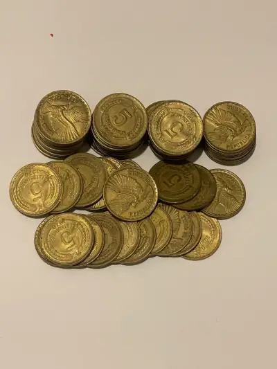 60 Monedas 5 centimos, bronce aluminio, usadas - miniatura 3