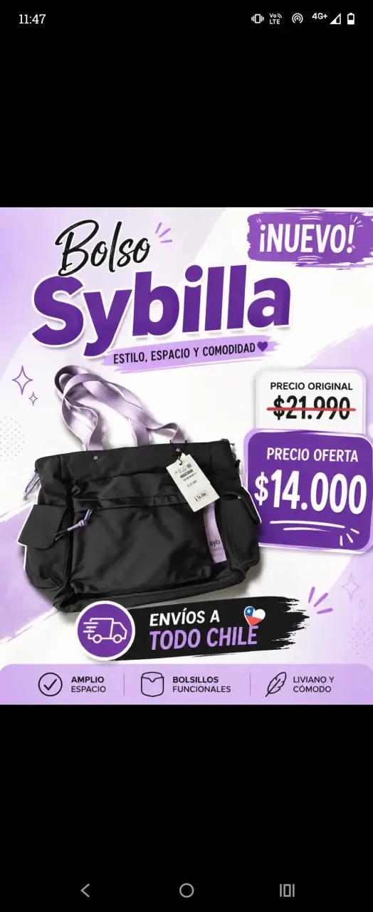 Bolso Sybilla negro nuevo