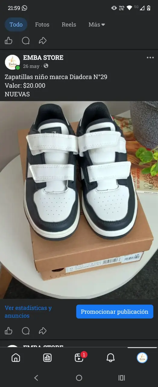 Zapatillas niño Diadora talla 29