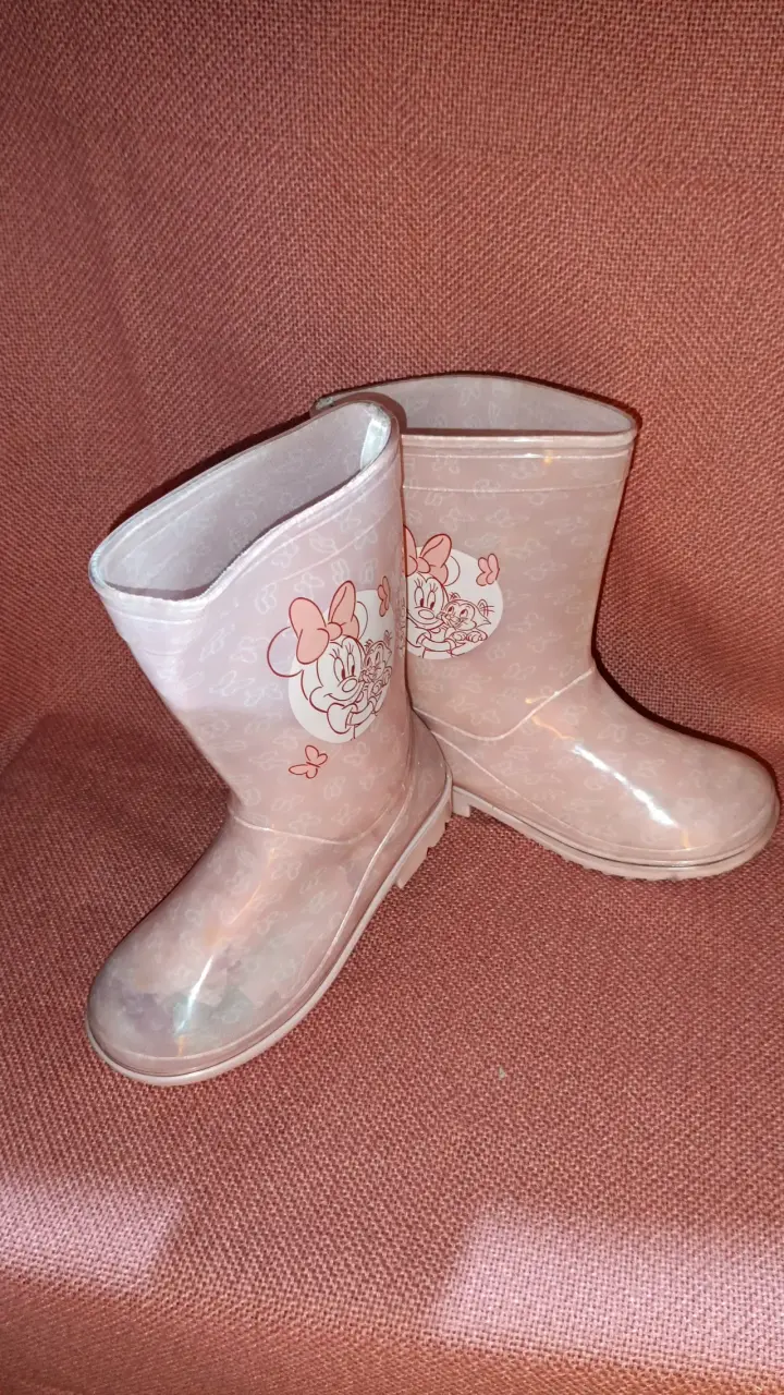 Botas de lluvia infantiles rosadas - 1