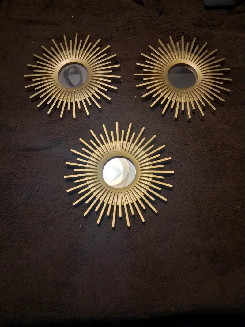 Set de 3 espejos decorativos dorados