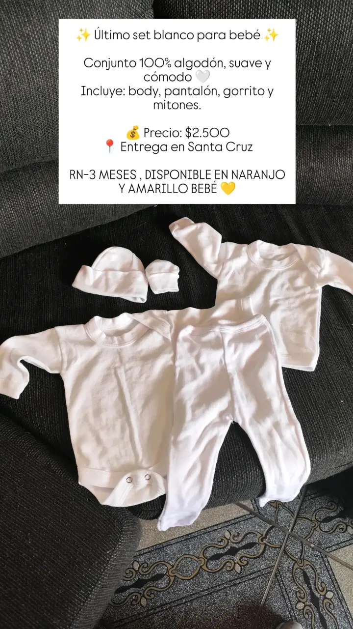 Set blanco para bebé RN-3 meses