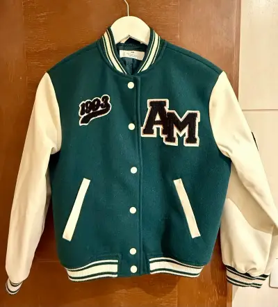 Chaqueta universitaria niño verde AM - miniatura 1