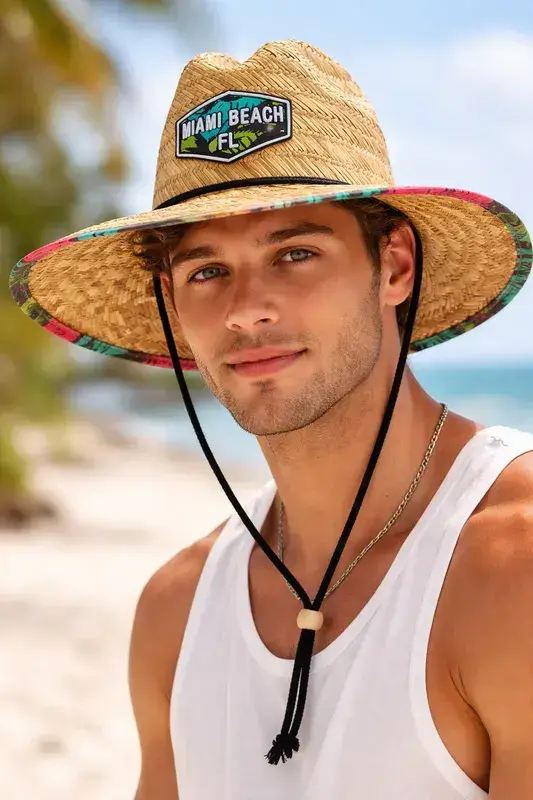 Sombrero de playa bordado made Miami Unisex - 2
