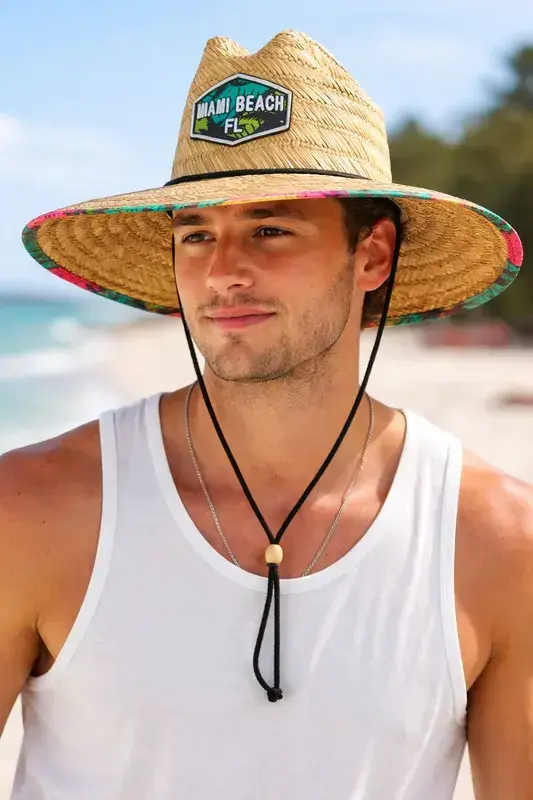 Sombrero de playa bordado made Miami Unisex - 3