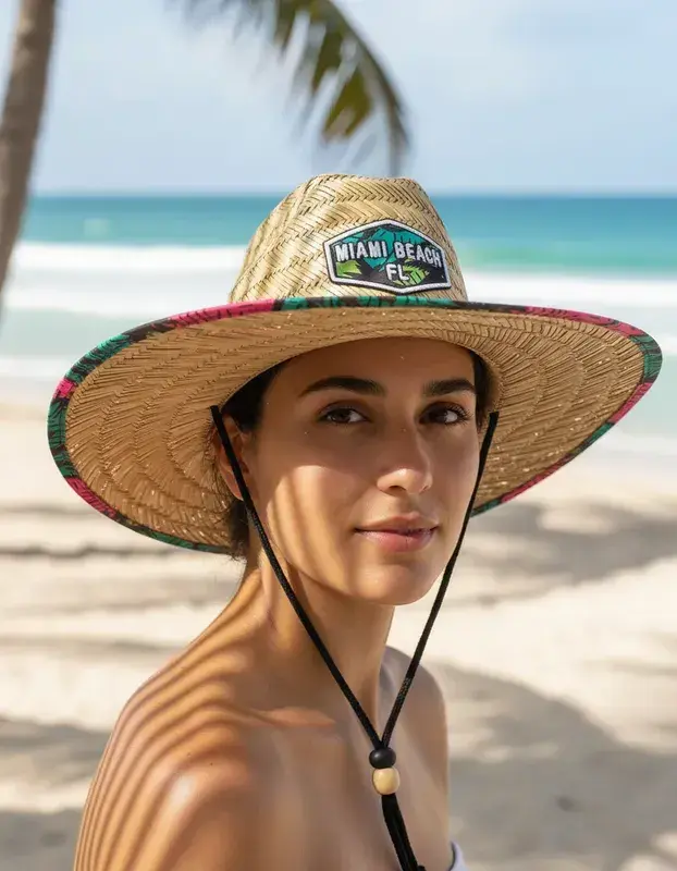Sombrero de playa bordado made Miami Unisex - 6