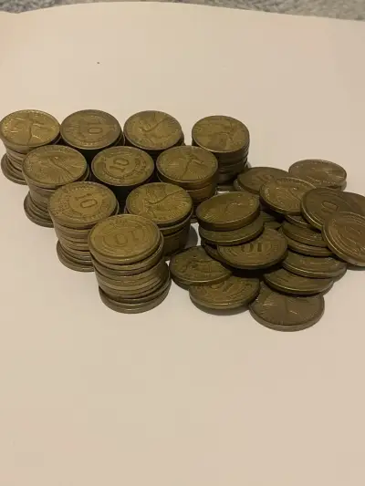 Aprox 130 Monedas 10 centim, cobre aluminio - miniatura 2