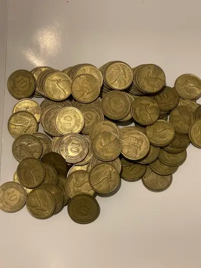 Aprox 130 Monedas 10 centim, cobre aluminio - miniatura 3