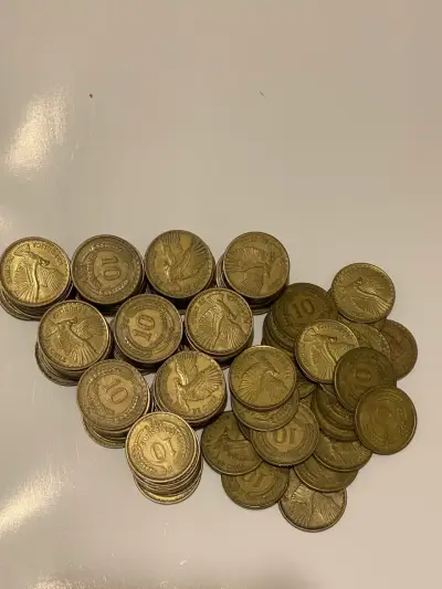 Aprox 130 Monedas 10 centim, cobre aluminio - miniatura 6