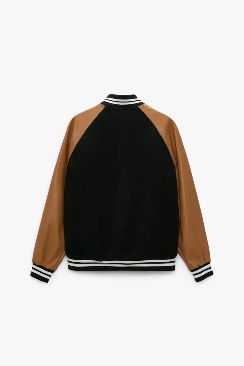 Chaqueta bomber negra y café - 2