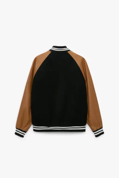 Chaqueta bomber negra y café - miniatura 2
