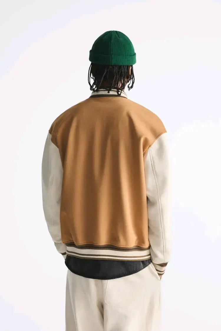 Chaqueta bomber marrón beige - 2
