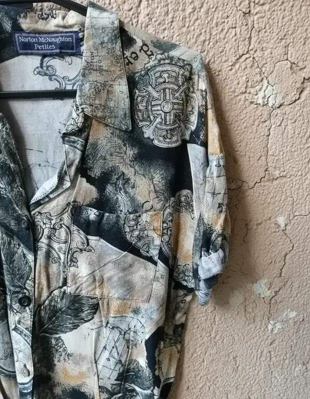 Blusa estampada vintage Brujula Talla S - 4