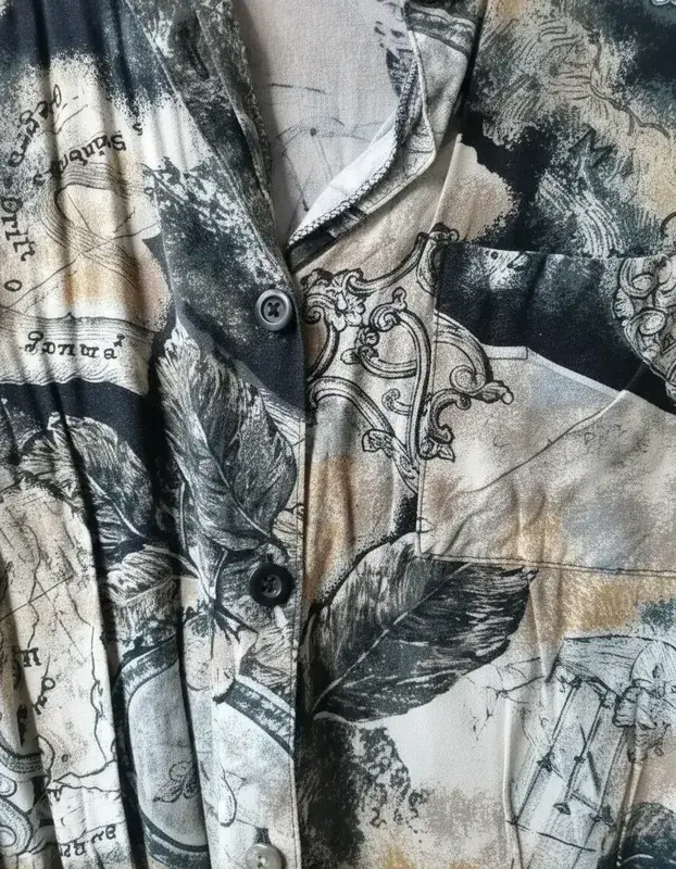 Blusa estampada vintage Brujula Talla S - 5