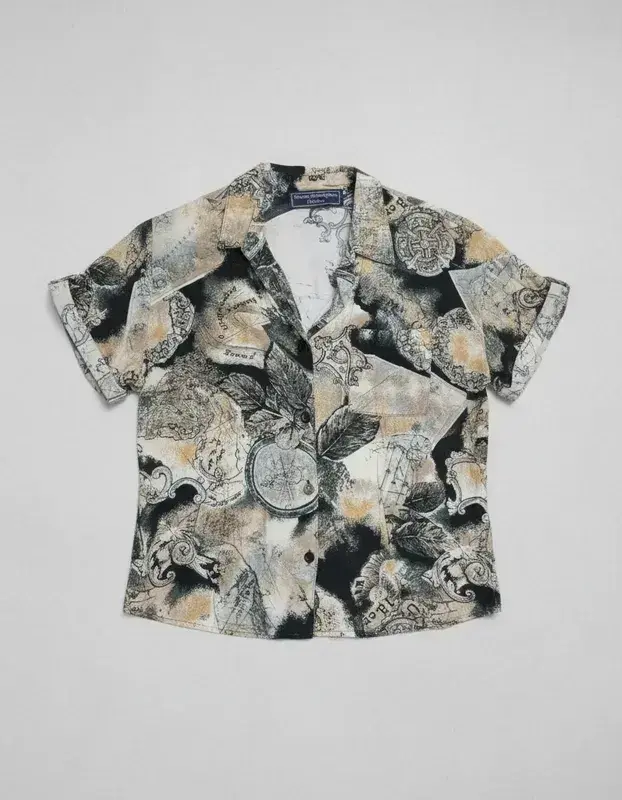 Blusa estampada vintage Brujula Talla S - 6